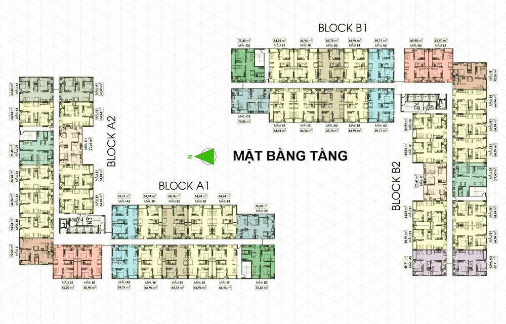 Mặt bằng phân lô dự án căn hộ chung cư Fresia Garden Quận 9