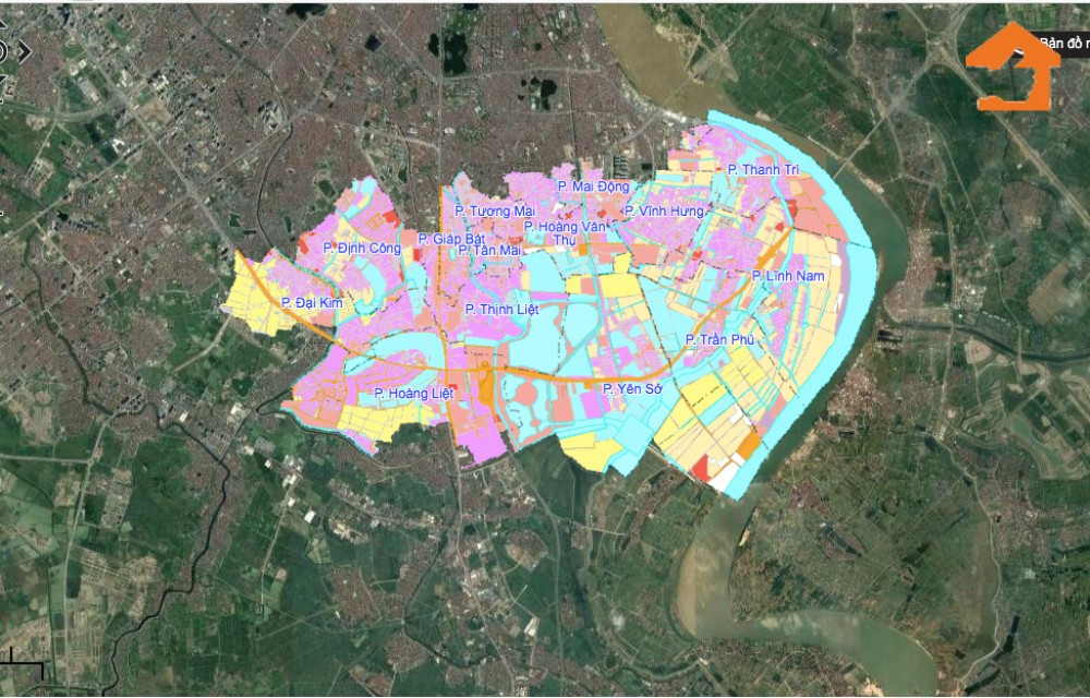 Bản đồ sử dụng đất tại Thành phố Hoàng Mai