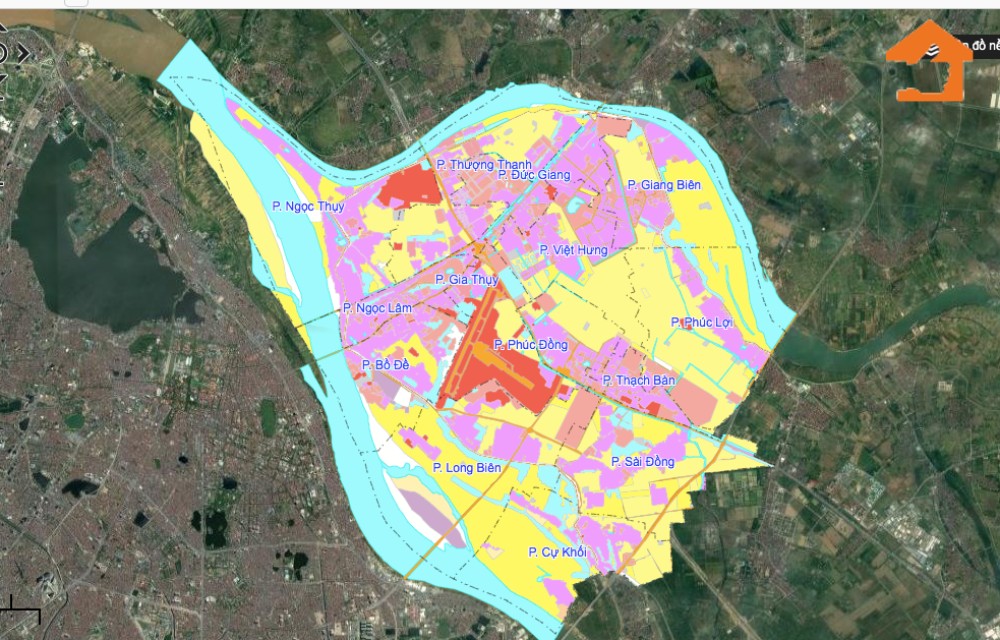 Bản đồ sử dụng đất tại Thành phố Long Biên