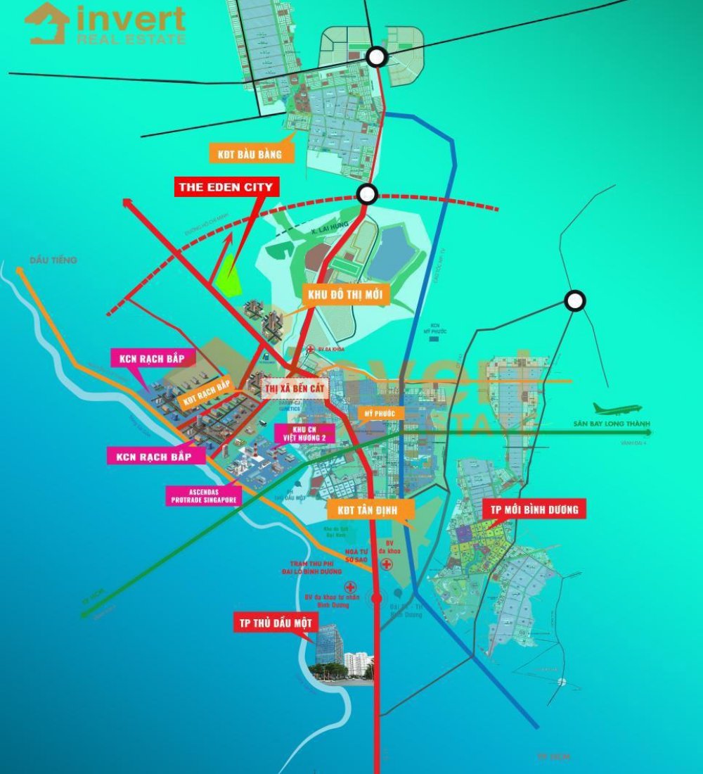 Vị trí dự án đất nền The Eden City Bàu Bàng là trọng điểm các khu công nghiệp Bình Dương