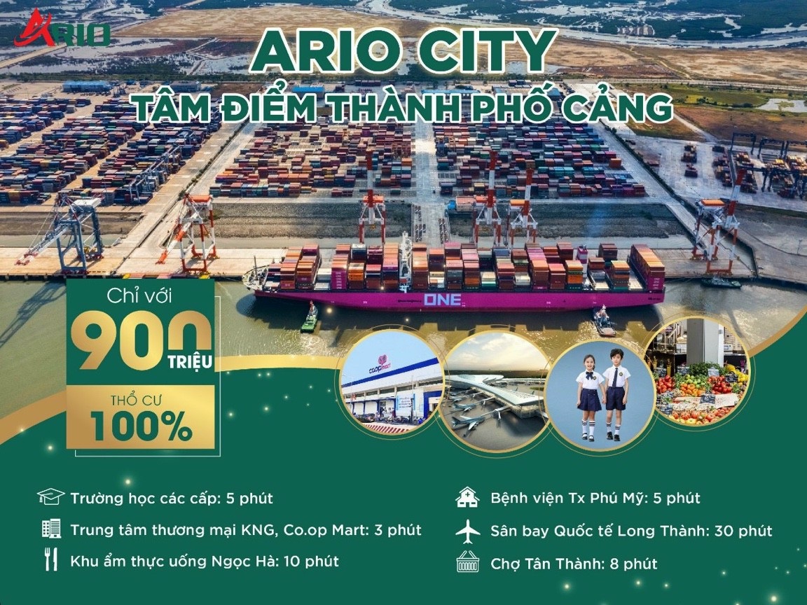 Khu dân cư Ario City Phú Mỹ - Tâm điểm thành phố Cảng