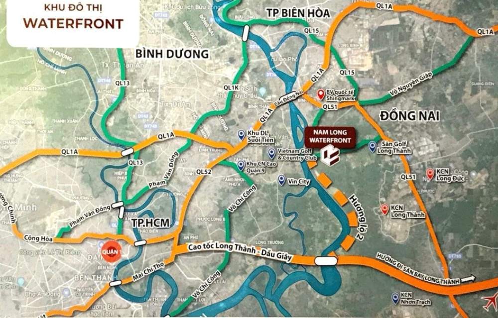 Vị trí dự án Waterfront City Đồng Nai