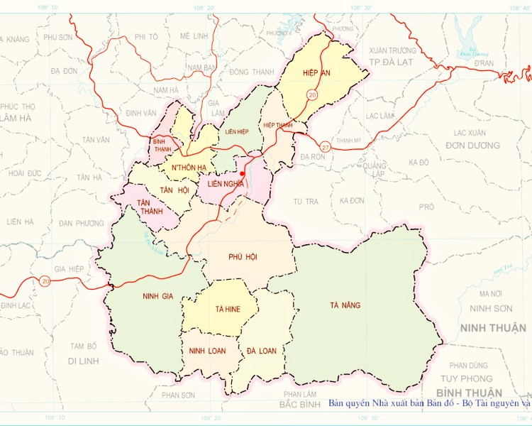 Bản đồ bản đồ địa chính huyện đức trọng lâm đồng chi tiết và rõ ràng