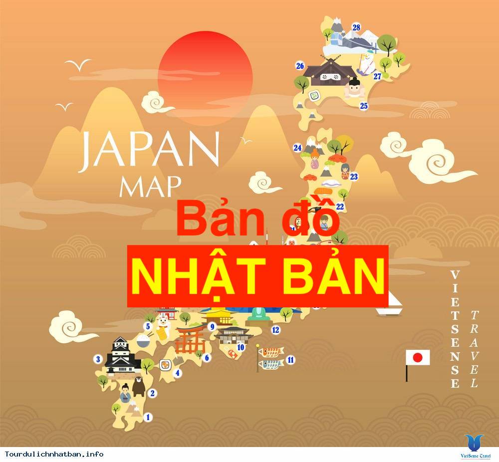 Bản đồ Nhật Bản (Japan) khổ lớn mới nhất năm 2023