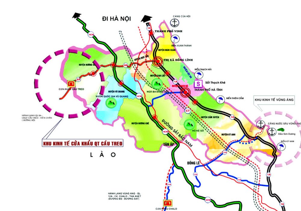 Bản đồ hành chính tỉnh Hà Tĩnh khổ lớn năm 2024