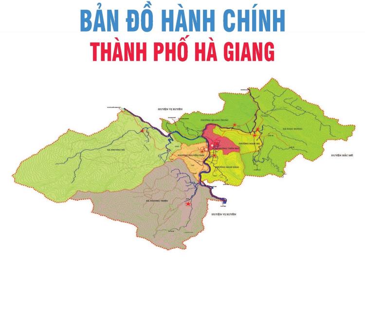 Bản đồ hành chính tỉnh Hà Giang khổ lớn năm 2024