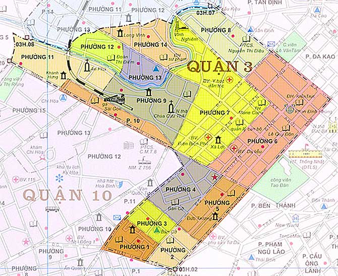 Bản đồ Hành chính Quận 3 TPHCM năm 2024 - \