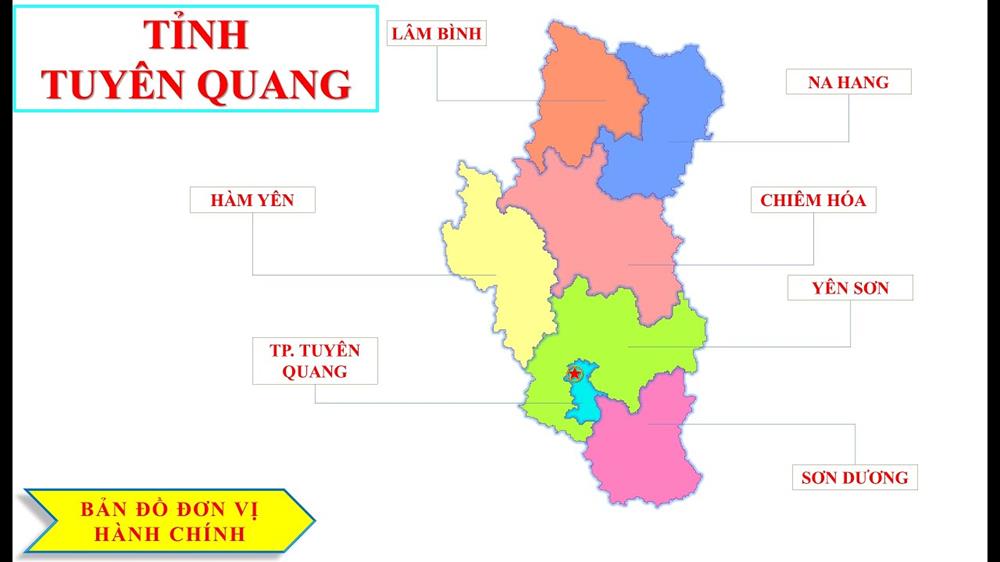 Bản đồ hành chính tỉnh Tuyên Quang khổ lớn năm 2023