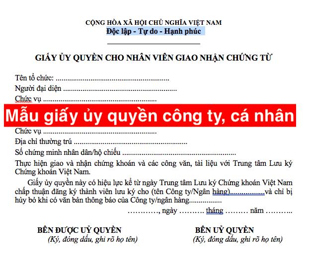 Tải Mẫu giấy ủy quyền công ty, cá nhân thông dụng 2022