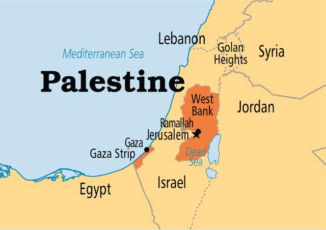 Bản đồ đất Nước Palestine (Palestine Map) Khổ Lớn, Phóng To (2024)