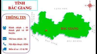 Bản đồ hành chính tỉnh Bắc Giang khổ lớn, phóng to 2024