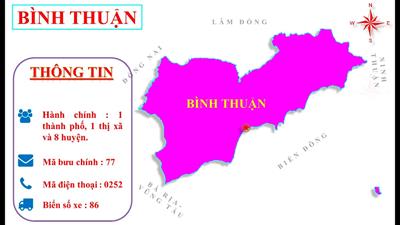 Bản đồ hành chính tỉnh Bình Thuận khổ lớn, Phóng to 2024