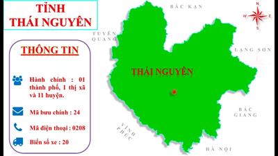 Bản đồ hành chính tỉnh Thái Nguyên khổ lớn, phóng to 2024