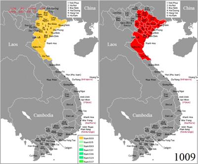 แผนที่การปกครองของจังหวัดต่างๆ ของเวียดนาม ขยายในปี 2565