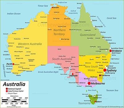 Bản đồ nước Úc (Australia) khổ lớn, Phóng to 2024