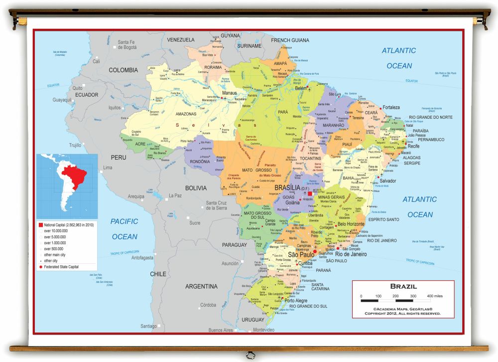 Bản đồ Brazil phóng to năm 2024 sẽ giúp bạn dễ dàng nhìn rõ từng chi tiết tuyệt đẹp của Brazil. Từ những bãi biển nắng nóng đến rừng rậm nhiệt đới, bạn sẽ được khám phá tất cả đèn trên bản đồ này.
