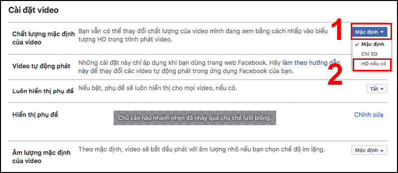 Nhấn vào HD nếu có