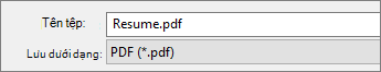 Chọn PDF trong hộp Lưu dưới dạng.