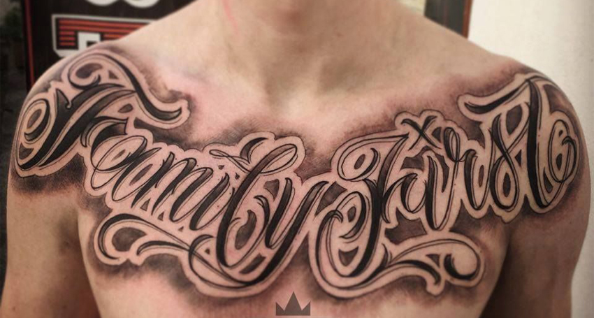 Hình xăm chữ trước ngực cho phái mạnh  Đỗ Nhân Tattoo Studio  Facebook