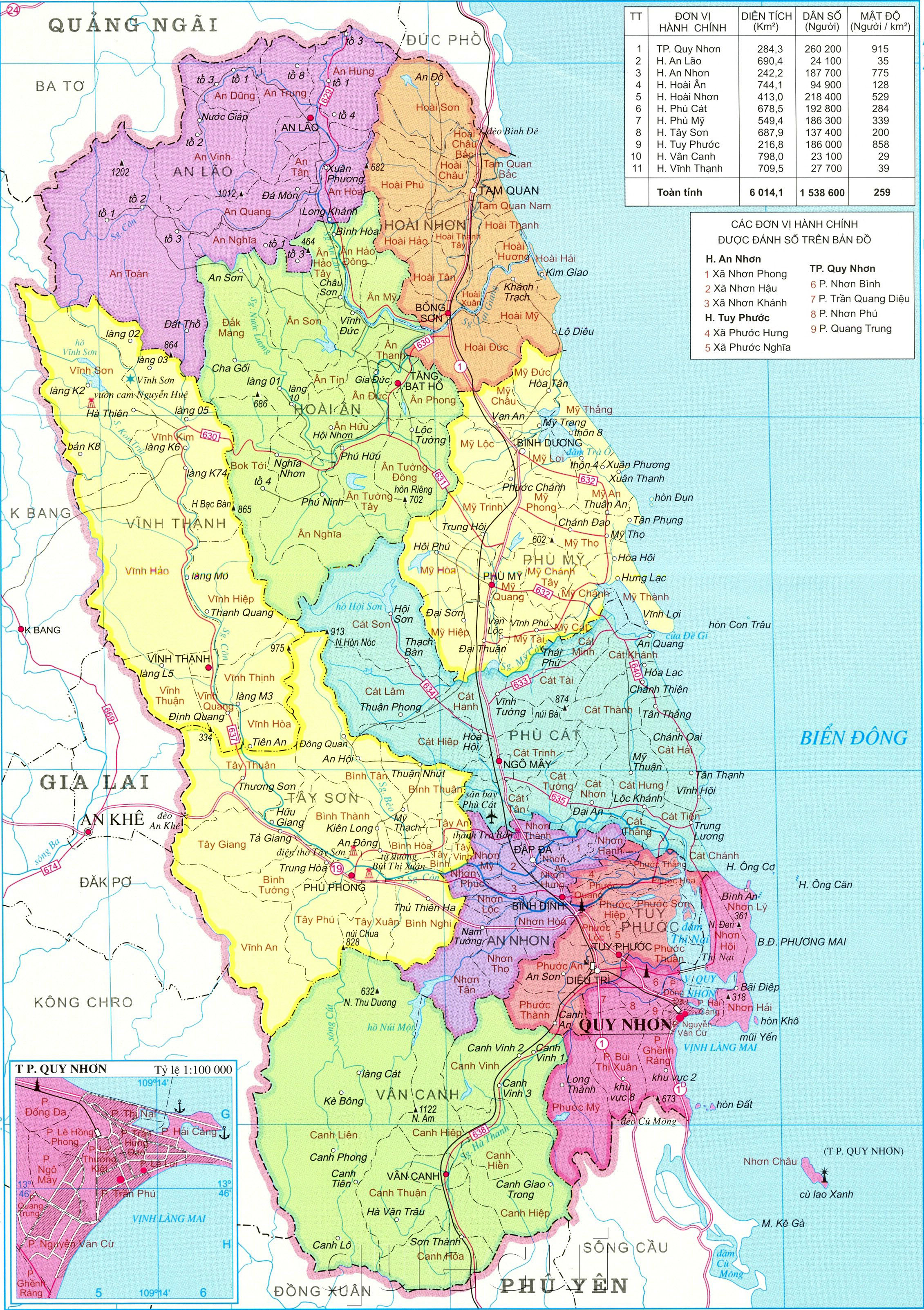 Bản đồ Tỉnh Bình Định Online