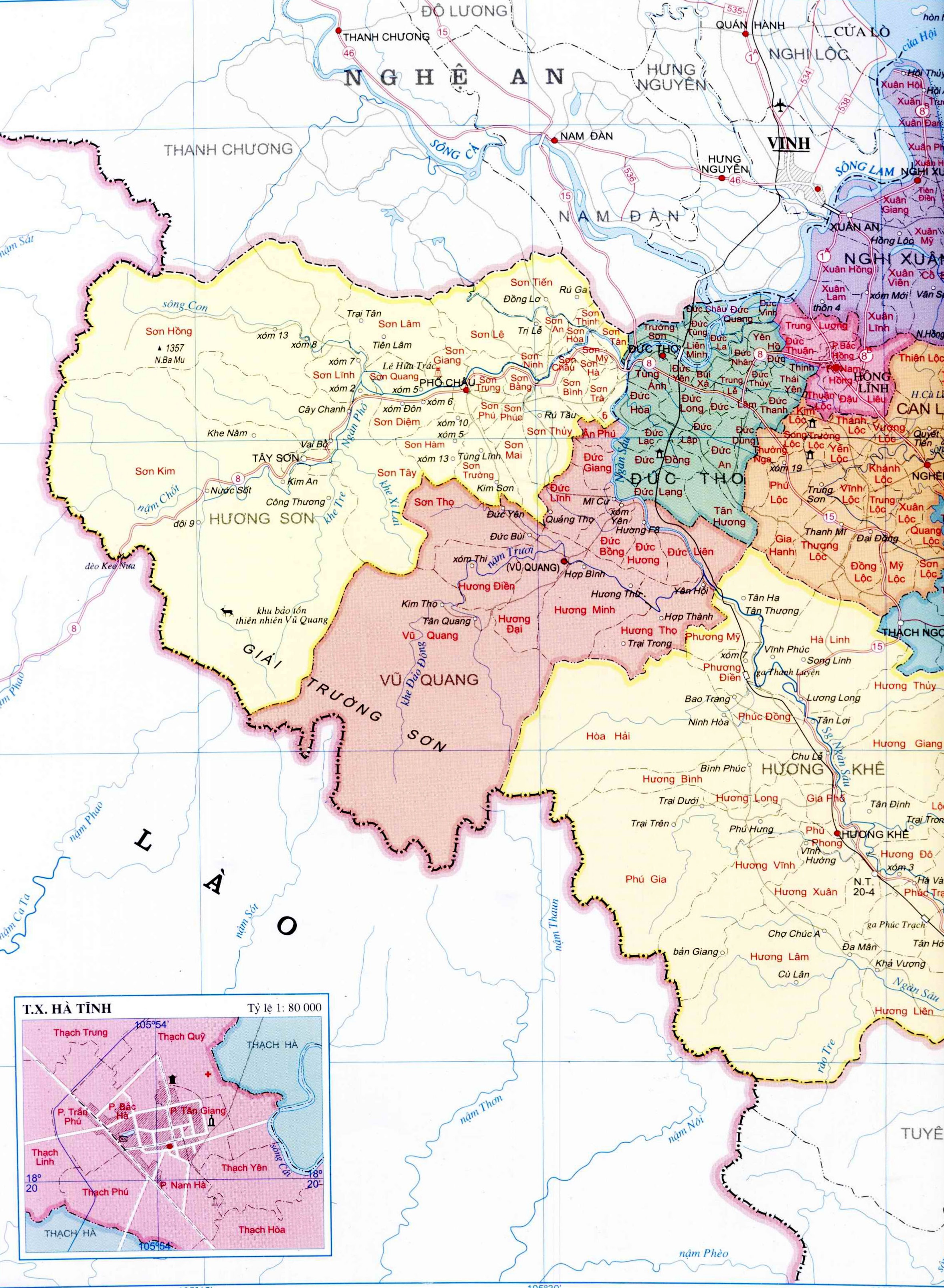 Bản đồ hành chính tỉnh Hà Tĩnh: Khám phá tỉnh Hà Tĩnh với bản đồ hành chính mới nhất của chúng tôi. Tìm kiếm thông tin chi tiết về các địa điểm, tài nguyên, các tuyến đường và cơ quan hành chính. Giúp bạn dễ dàng lên kế hoạch cho chuyến đi của mình.