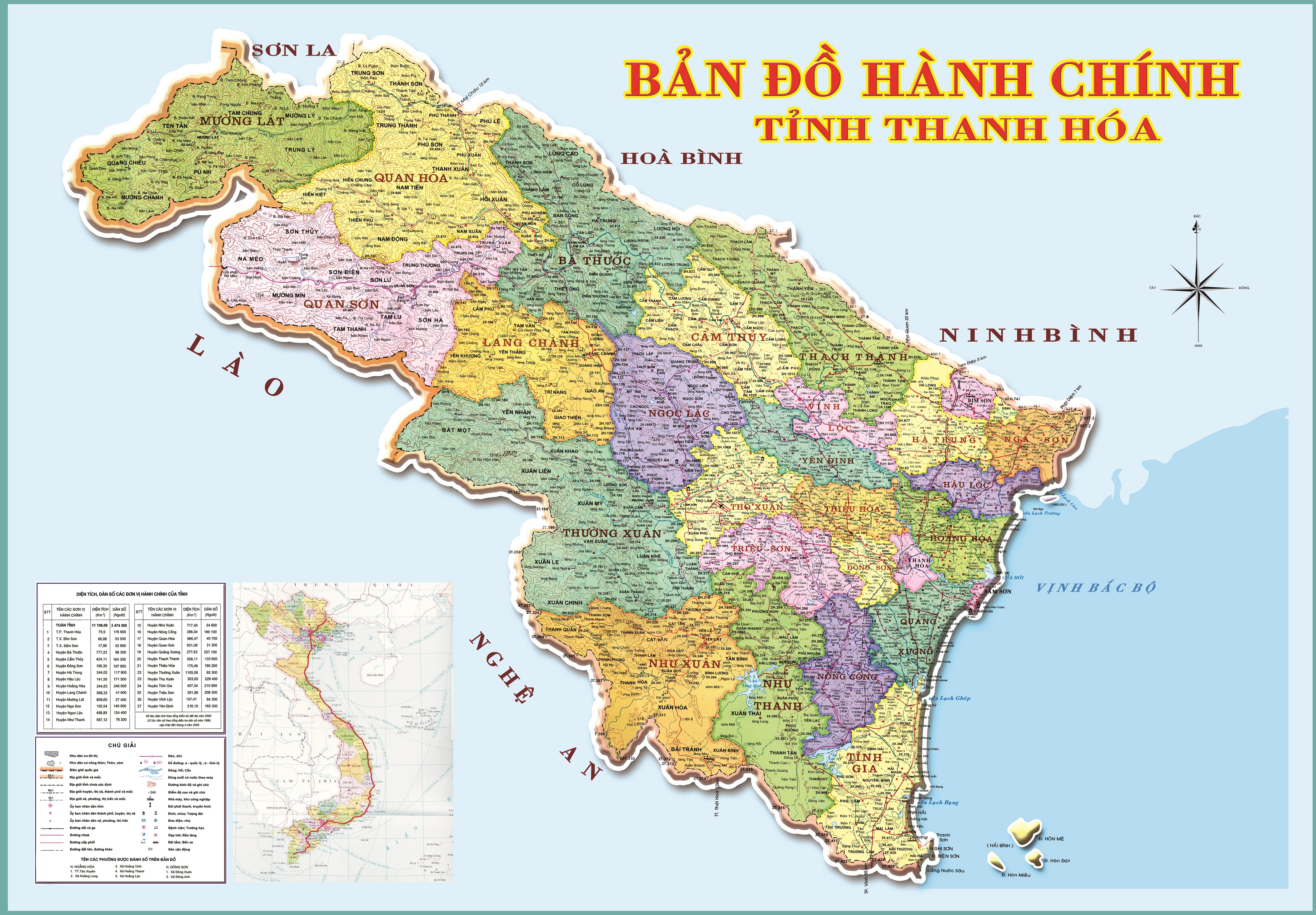 Xem Bản đồ về tỉnh Thanh Hóa chính xác