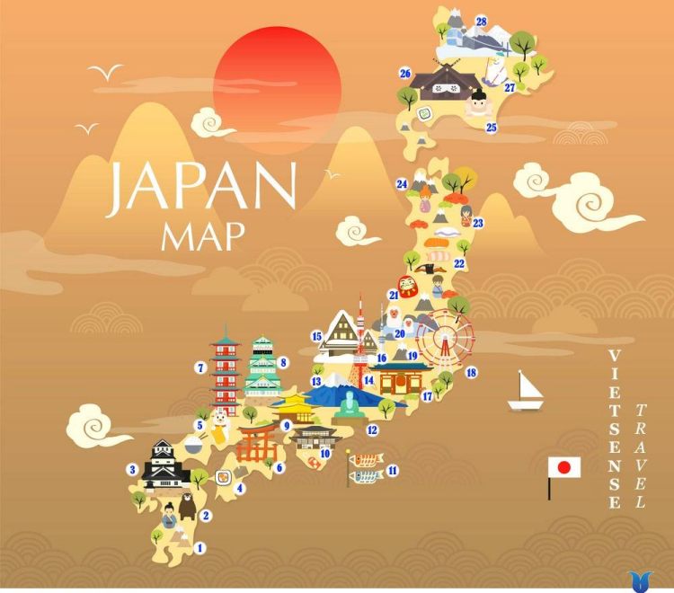Nhật Bản 2024 được mệnh danh là đất nước của những kỳ quan với rất nhiều điểm đến độc đáo. Bản đồ Nhật Bản năm 2024 sẽ giúp cho bạn tìm thấy những điểm đến độc đáo và thú vị nhất trong chuyến du lịch của mình.