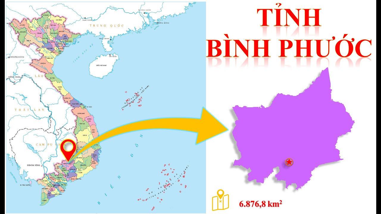 Bản đồ hành chính tỉnh Bình Phước khổ lớn năm 2024
