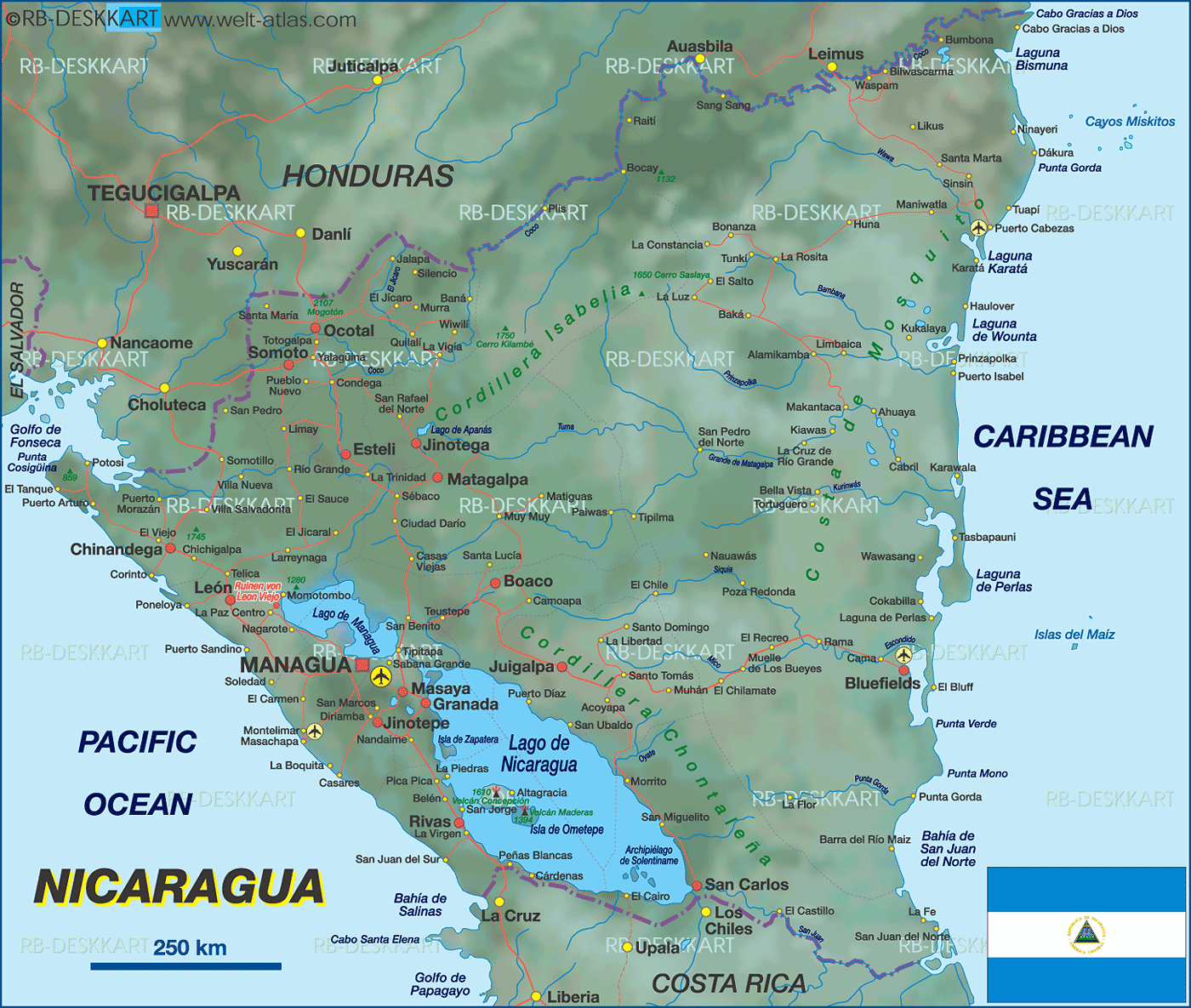 10105834 5 Nicaragua Map 