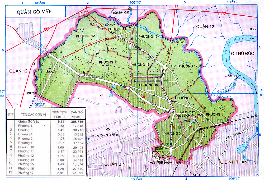 bản đồ đường đi quận Gò Vấp TPHCM