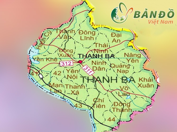 Bản đồ hành chính tỉnh Phú Thọ 2024: \