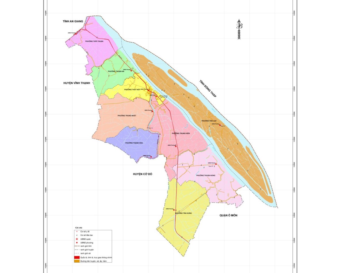 Bản đồ hành chính quận Thốt Nốt năm 2022