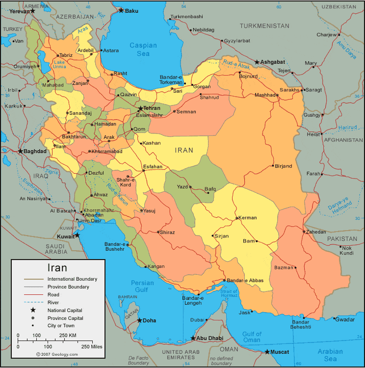 Bản đồ đất Nước Iran Iran Map Khổ Lớn Phóng To 2024