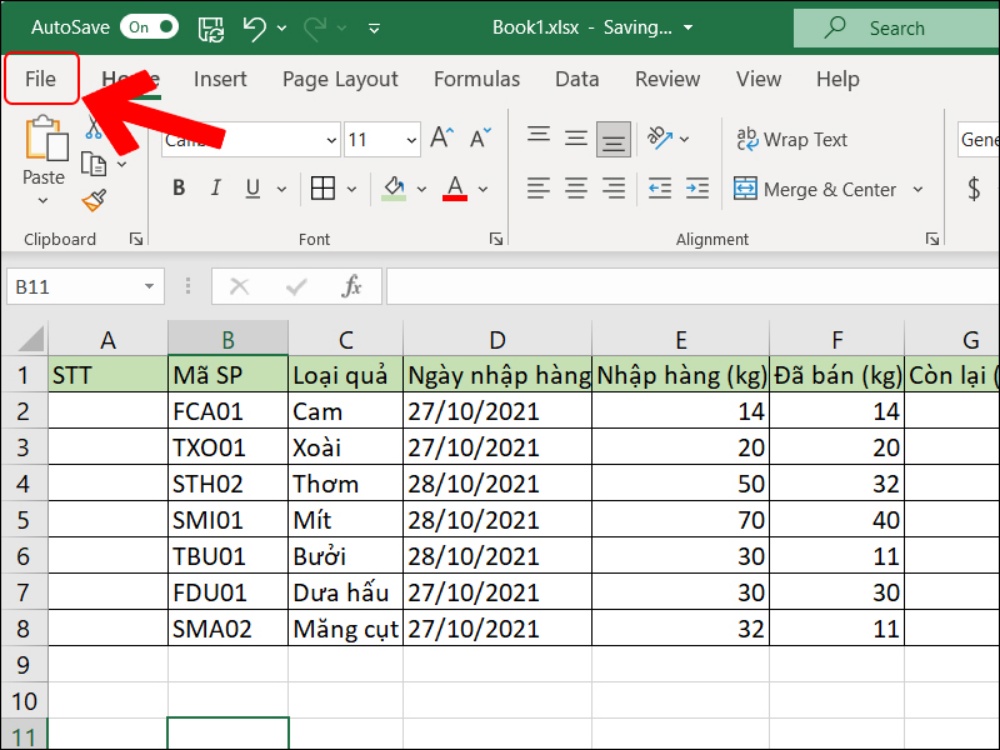 Tiến hành vào File