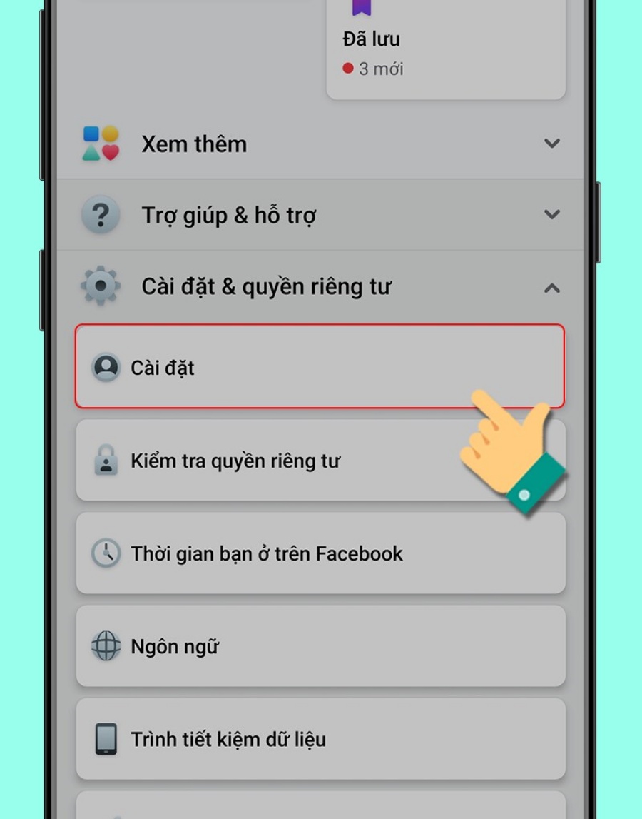 Nhấn chọn Cài đặt