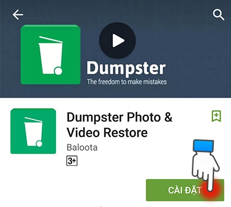 Tải và cài đặt ứng dụng Dumpster Image and Video Restore