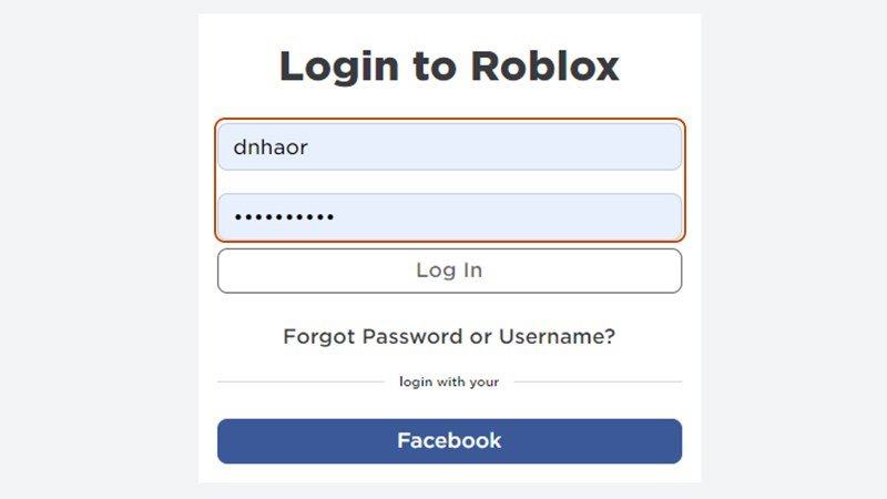 Nhập mật khẩu và ấn chọn Log in hoặc đăng nhập bằng Facebook.