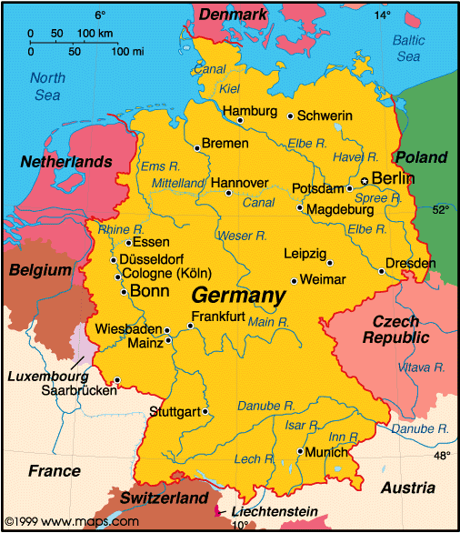 Với bản đồ đất nước Đức, bạn có thể tự tìm hiểu về đất nước này và các vùng lãnh thổ đa dạng của nó. Từ vùng đất của Bavaria tới những thành phố đô thị lấp lánh như Berlin và Frankfurt, bạn sẽ tìm thấy những điều thú vị và độc đáo về Đức qua bản đồ đất nước.