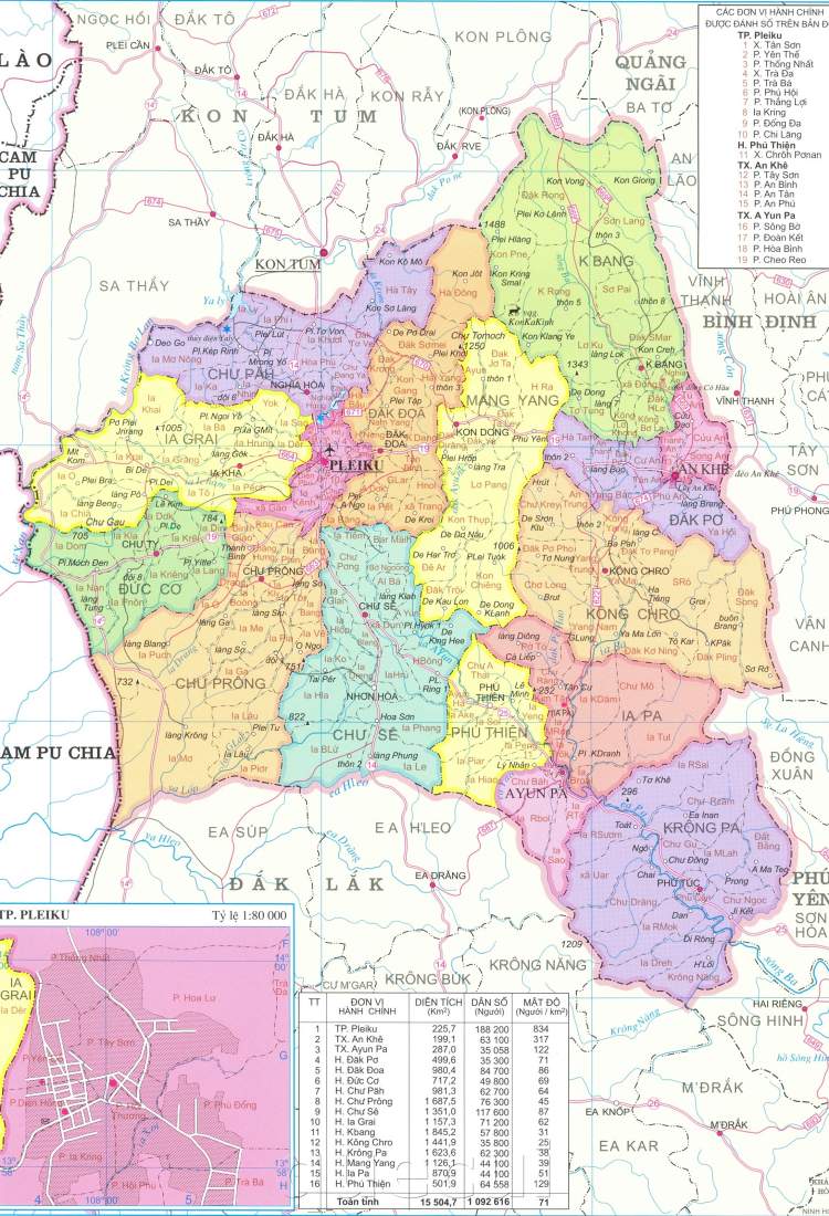Bản đồ hành chính tỉnh Gia Lai 2024: Bản đồ hành chính tỉnh Gia Lai sẽ cập nhật những thông tin mới nhất về địa giới hành chính, cơ quan chính quyền và các đơn vị hành chính tại tỉnh. Với bản đồ này, mọi người sẽ dễ dàng tra cứu thông tin và truy cập tới các dịch vụ công cộng tại Gia Lai.