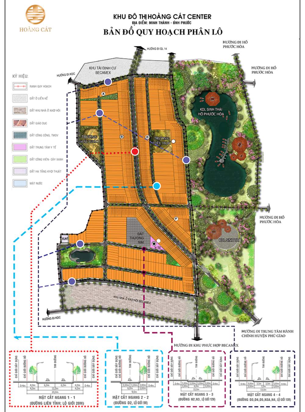 Mặt bằng dự án Hoàng Cát Center Bình Phước